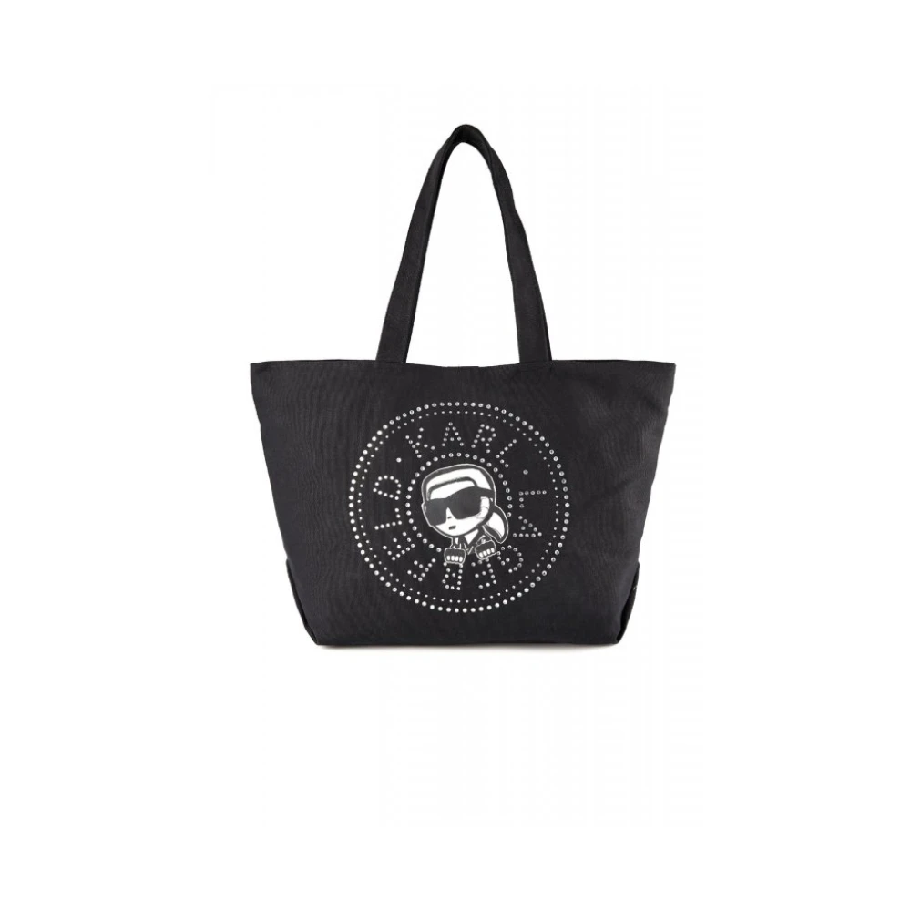 Karl Lagerfeld Black Shopping Bags, Female, One Size, Ikon Circle Shopper