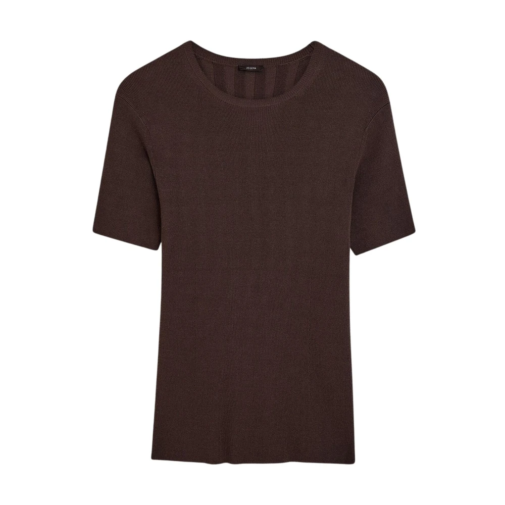 Joseph Satin Rib Gebreide Top Brown Dames