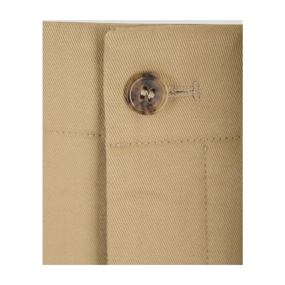 Saint Laurent Drill Broek Beige Dames