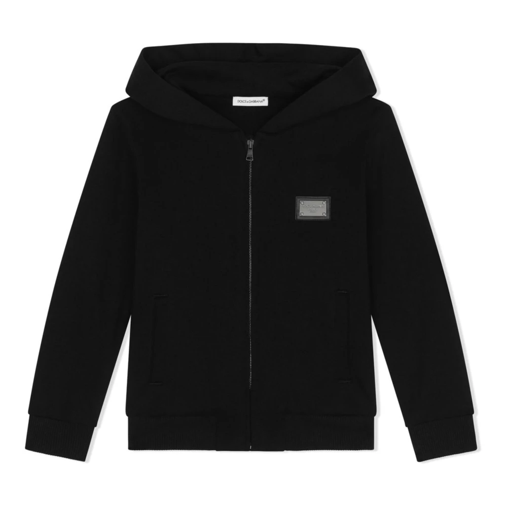 Dolce & Gabbana Zip Hoodie Svart Cappuccio Black, Unisex