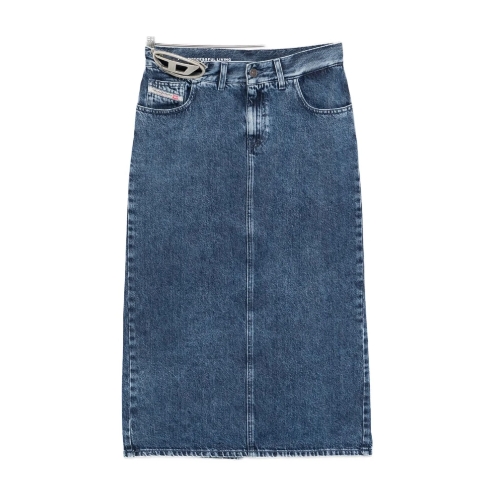 Diesel Blue Denim Midi Skirt - Female - Denim Skirts - W27 - Skirts