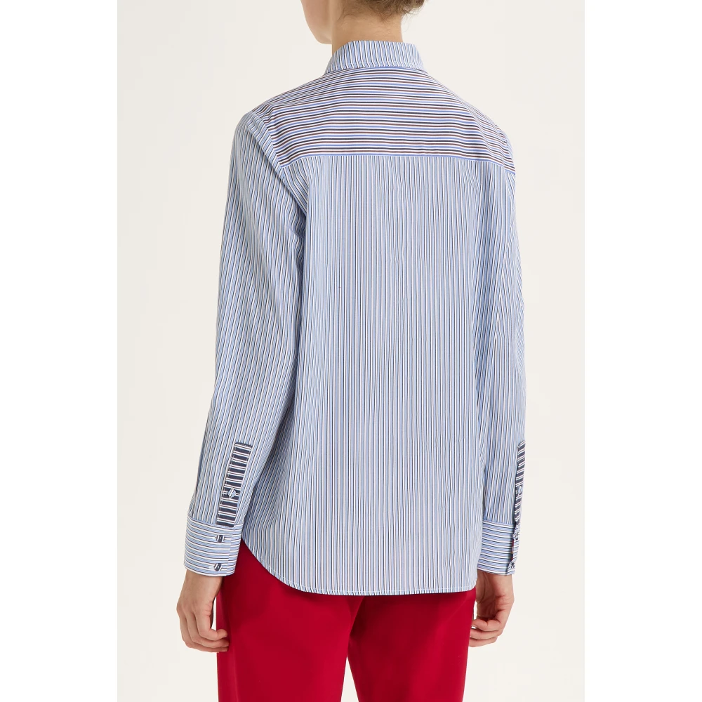 Maliparmi Gestreept Patch Shirt Multicolor Dames