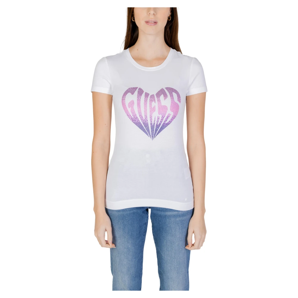 Guess T-shirt met strass-steentjes model 'HEART'