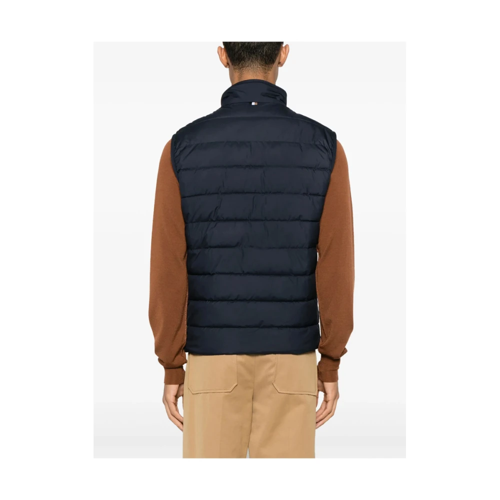 Hugo Boss Navy Blue Mouwloos Logo Print Vest Blue Heren