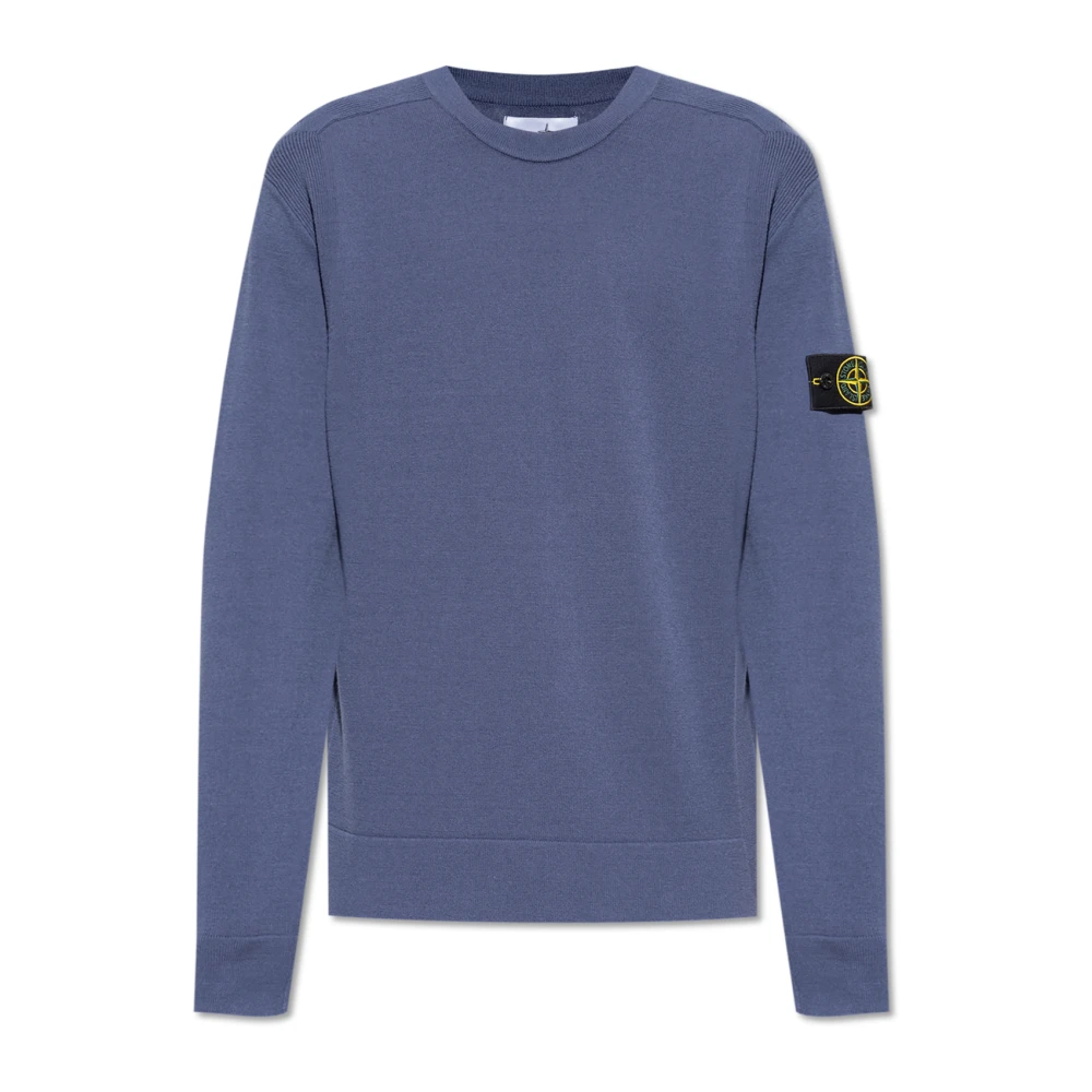 Stone Island Klassieke Crew Neck Sweater Blauw Blue Heren