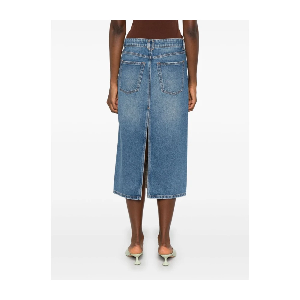 Stella Mccartney Blauwe Denim Tweed Rok Blue Dames