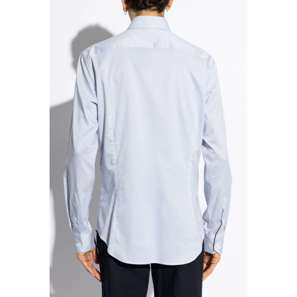 Giorgio Armani Overhemd met gestreept patroon Blue Heren