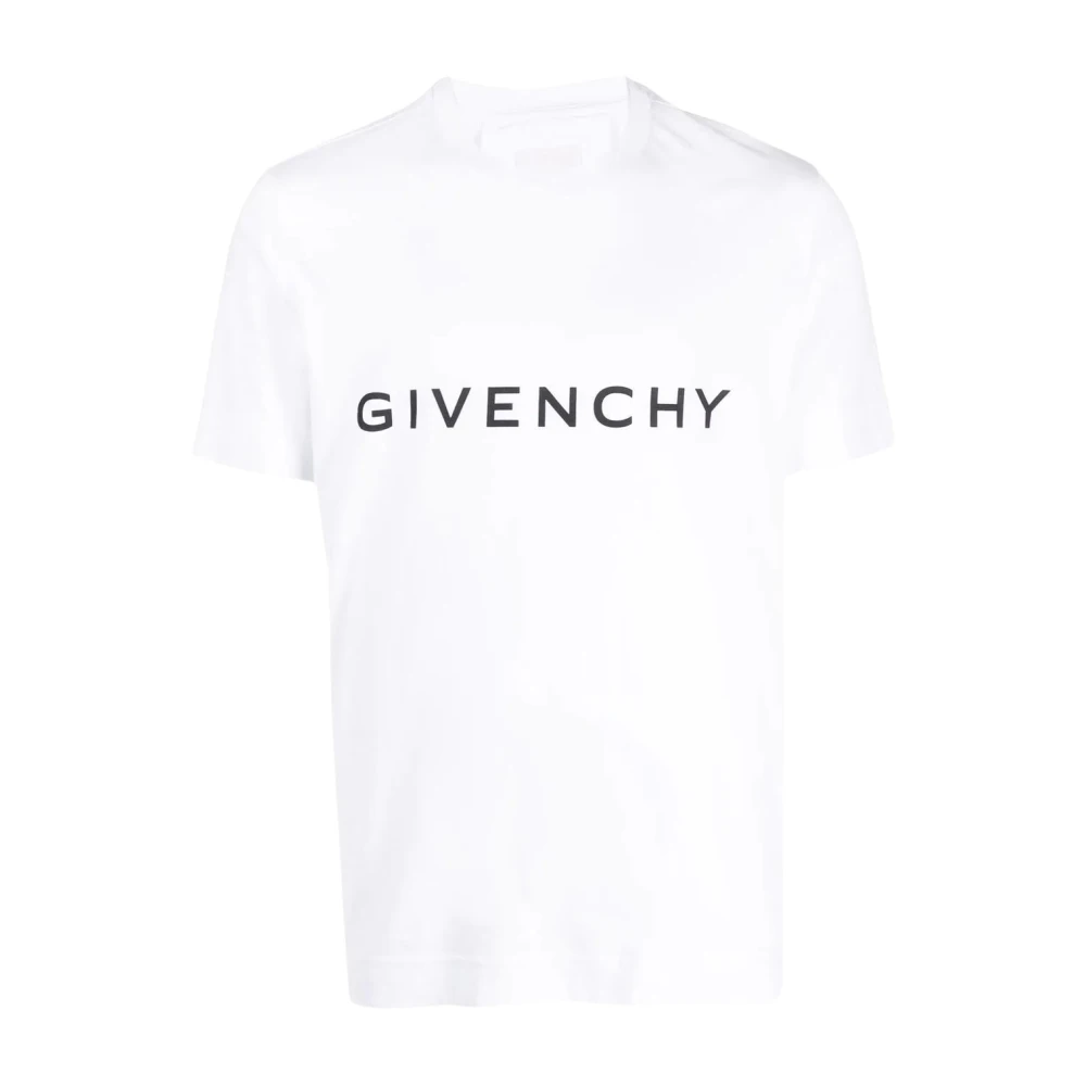 Givenchy Logo Print Katoenen T-Shirt White Heren