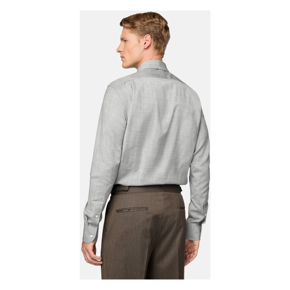 Boggi Milano Regular Fit wollen overhemd Brown Heren