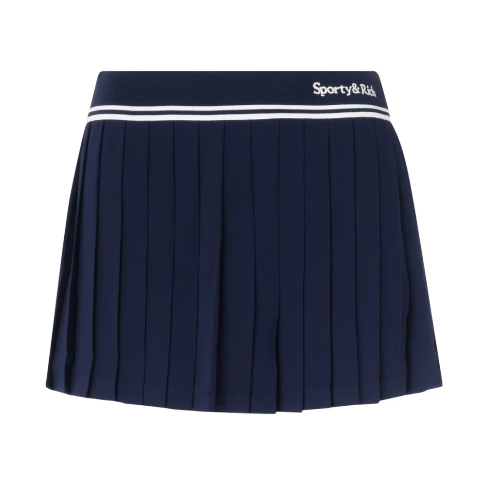 Sporty & Rich Navy Geplooide Rok Abigail Stijl Blue Dames