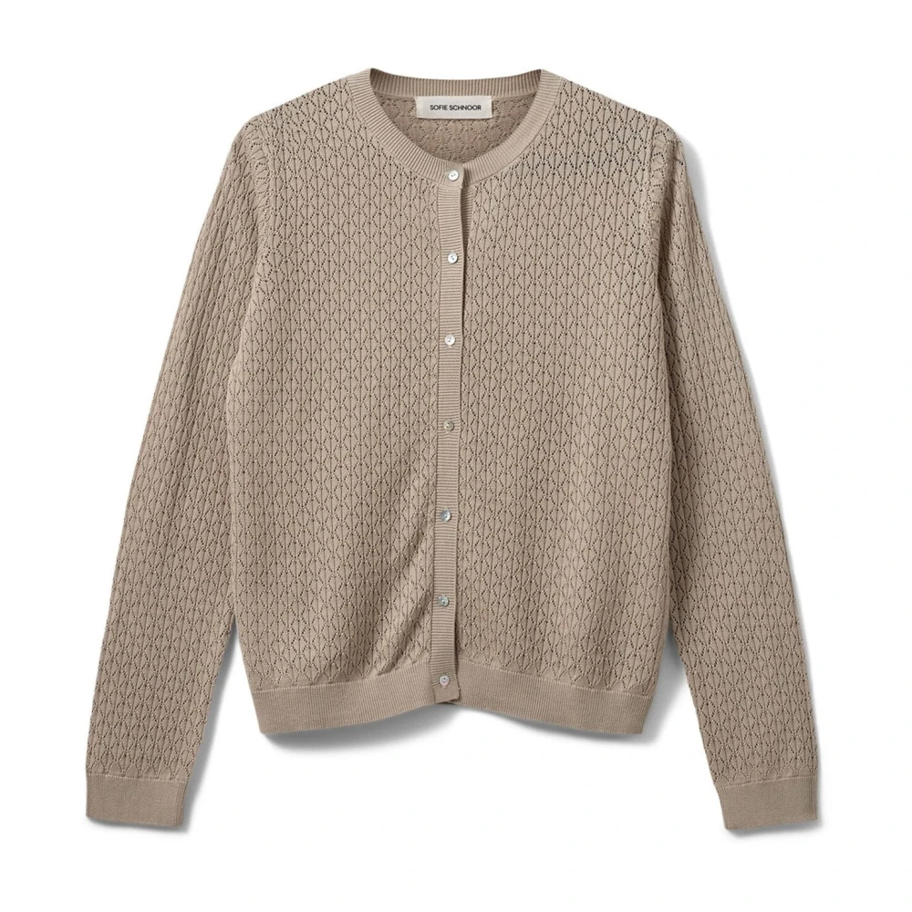 Sofie Schnoor Beige Patterned Cardigan - Female - Cardigans - Xs - Knitwear