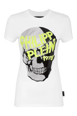 Round Neck T-Shirt Skull Strass