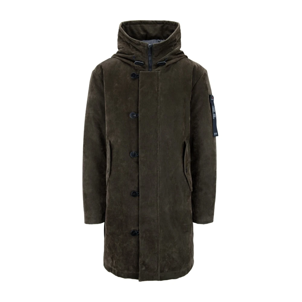 Peuterey Heren ritsjas met knoop Green Heren