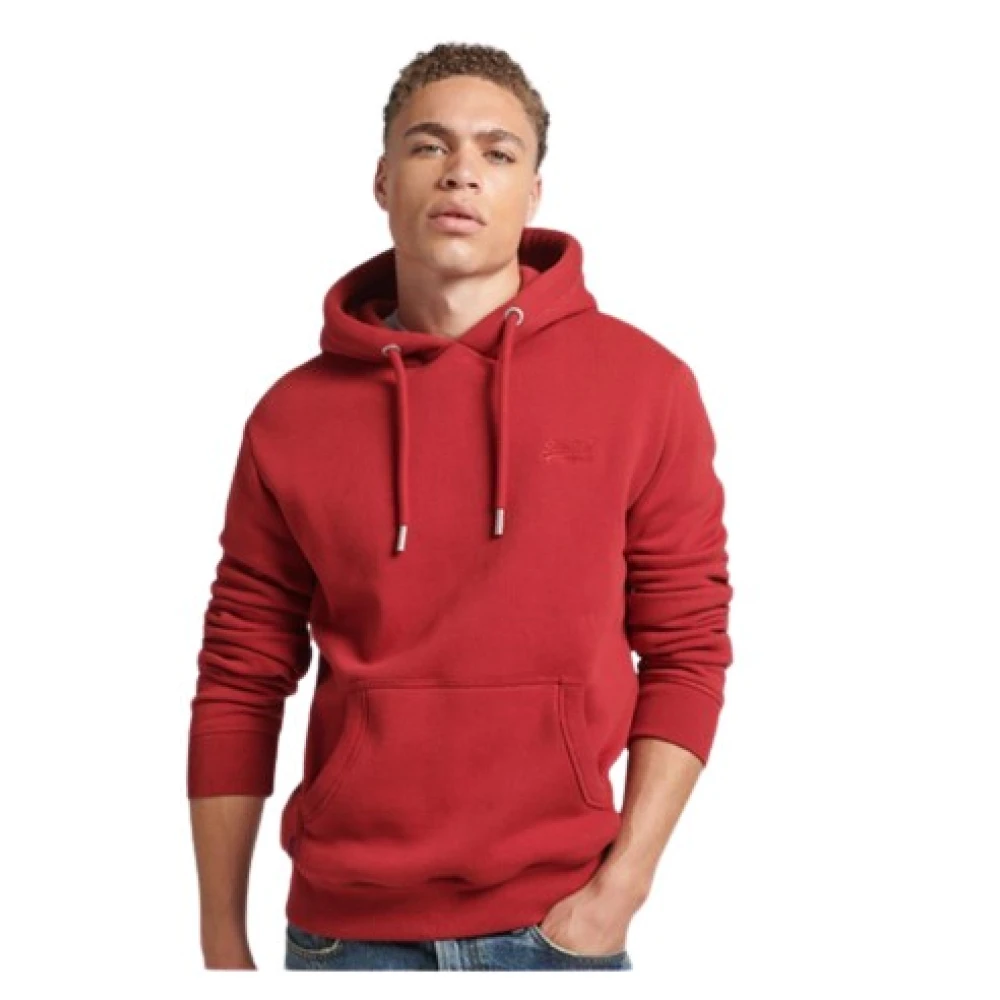 Superdry Minimalistische hoodie met geborduurd logo Red Heren