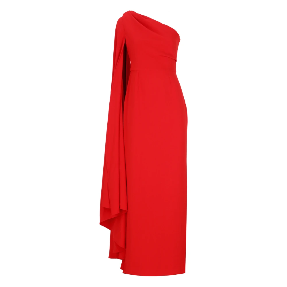 Solace London Rode One Shoulder Asymmetrische Jurk Red Dames