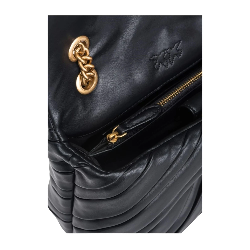 pinko Love Puff Mini Clutch in Zwart en Goud Black Dames