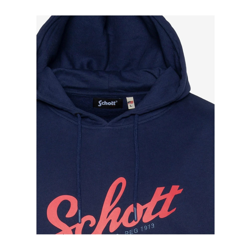 Schott NYC Hoodie Spencer Tons Blauw Blue Heren