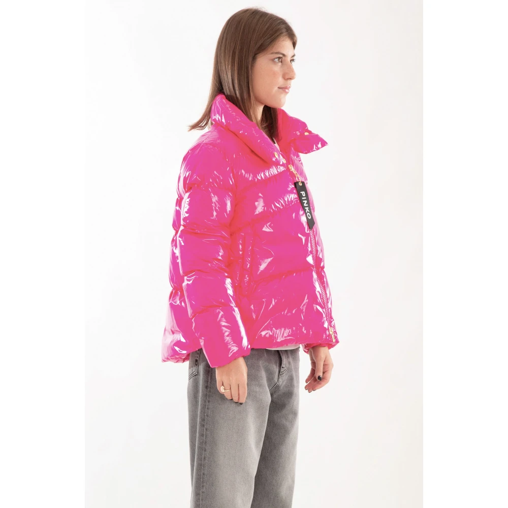pinko Mirko Crystal Nylon Jas Pink Dames