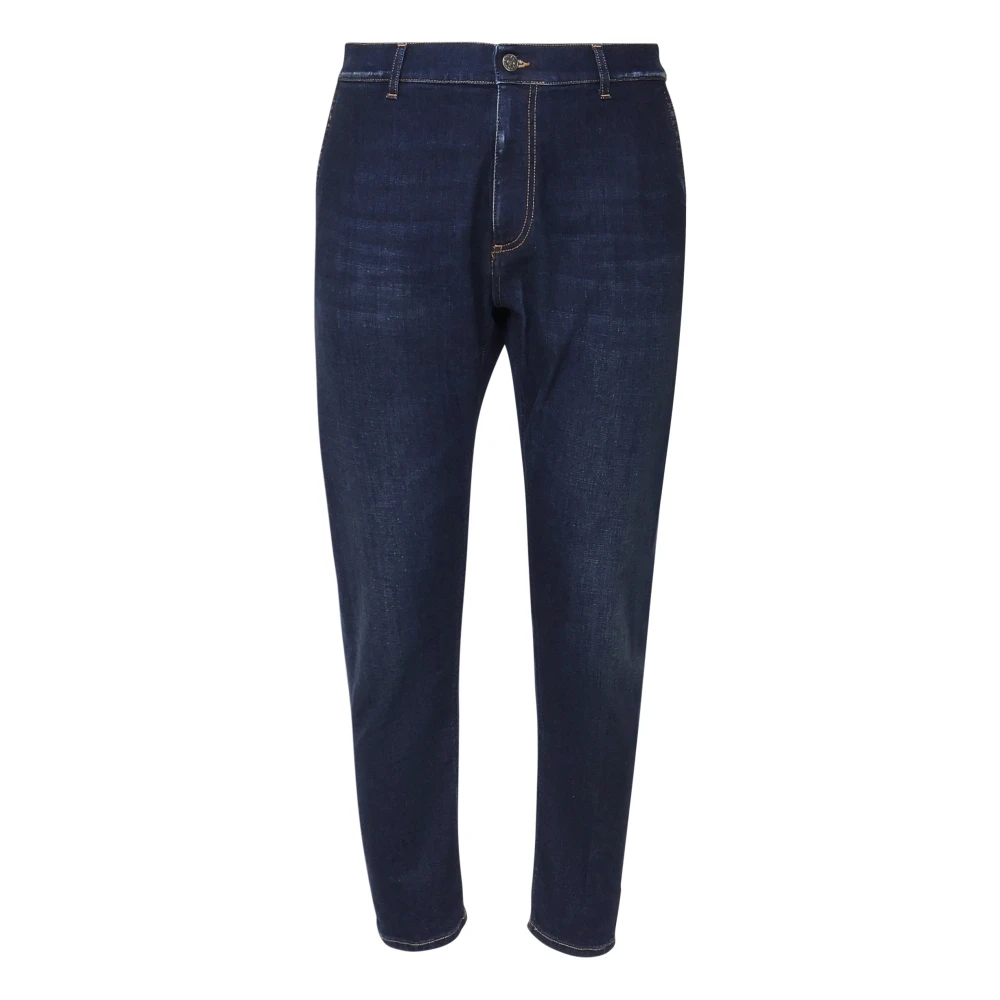 Dondup Donkere Denim Jeans Rits Knoopsluiting Blue Heren