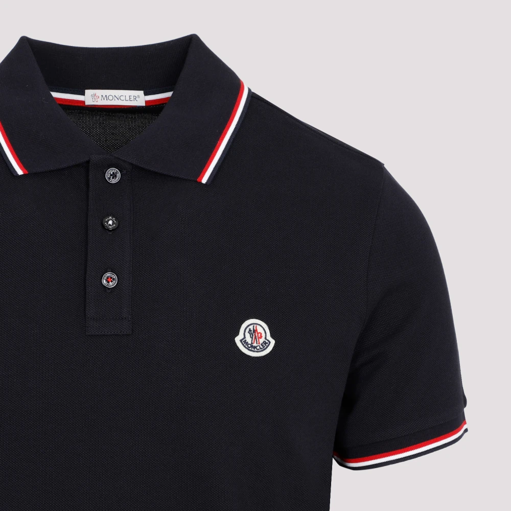 Moncler Blauwe Polo T-shirt Blue Heren