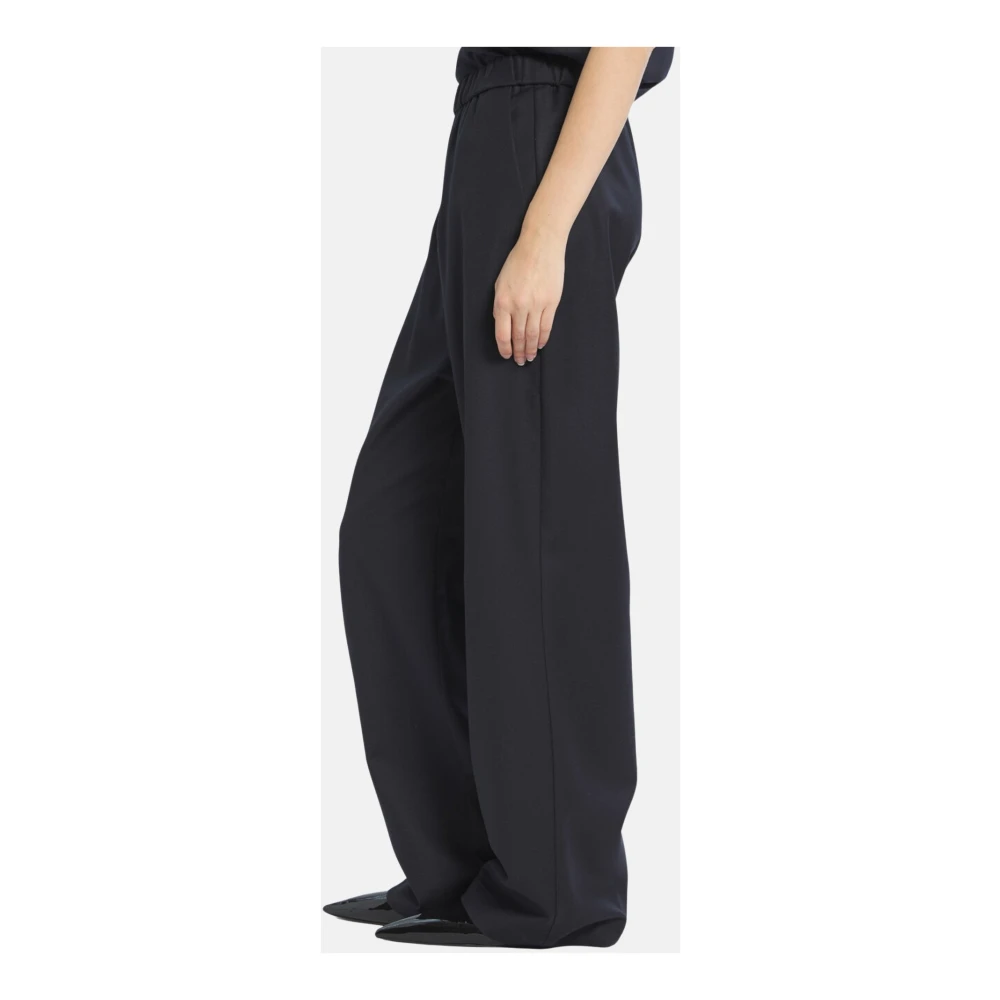 Barena Venezia Wollen flanellen broek met rechte pijpen en elastische taille Blue Dames