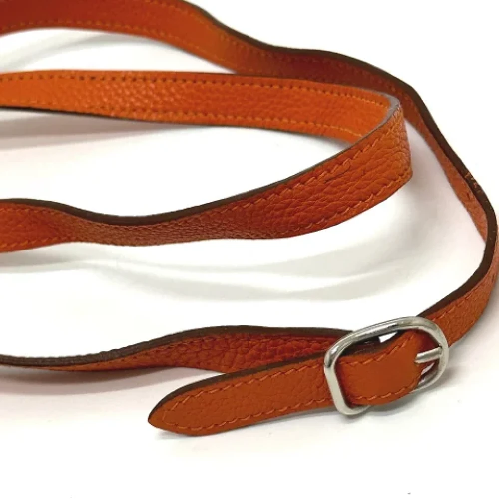Hermès Vintage Pre-owned Canvas shoulder-bags Orange Dames
