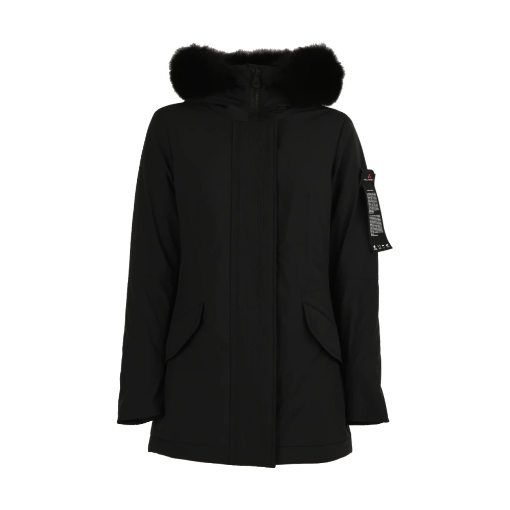Peuterey Women's Black Down Parka With Fox Fur - Parkas - L - Coats