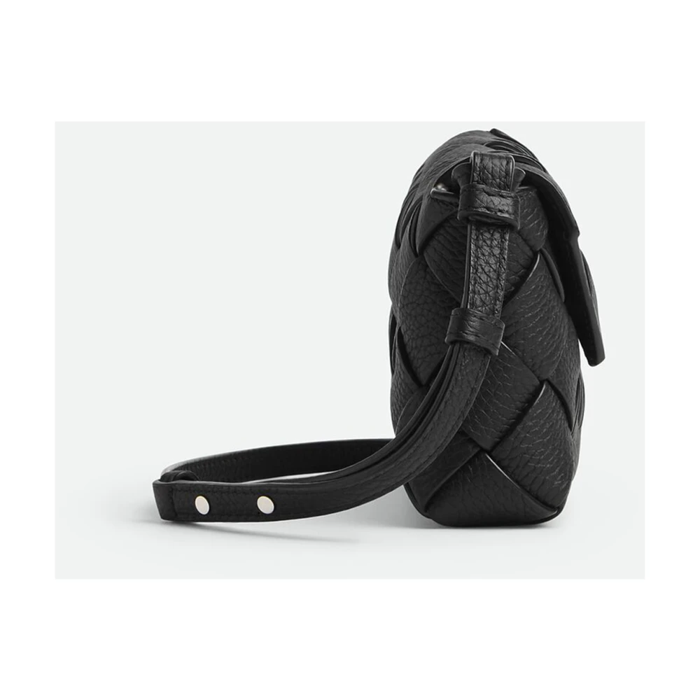 Bottega Veneta Schoudertas van zwart geweven leer Black Heren
