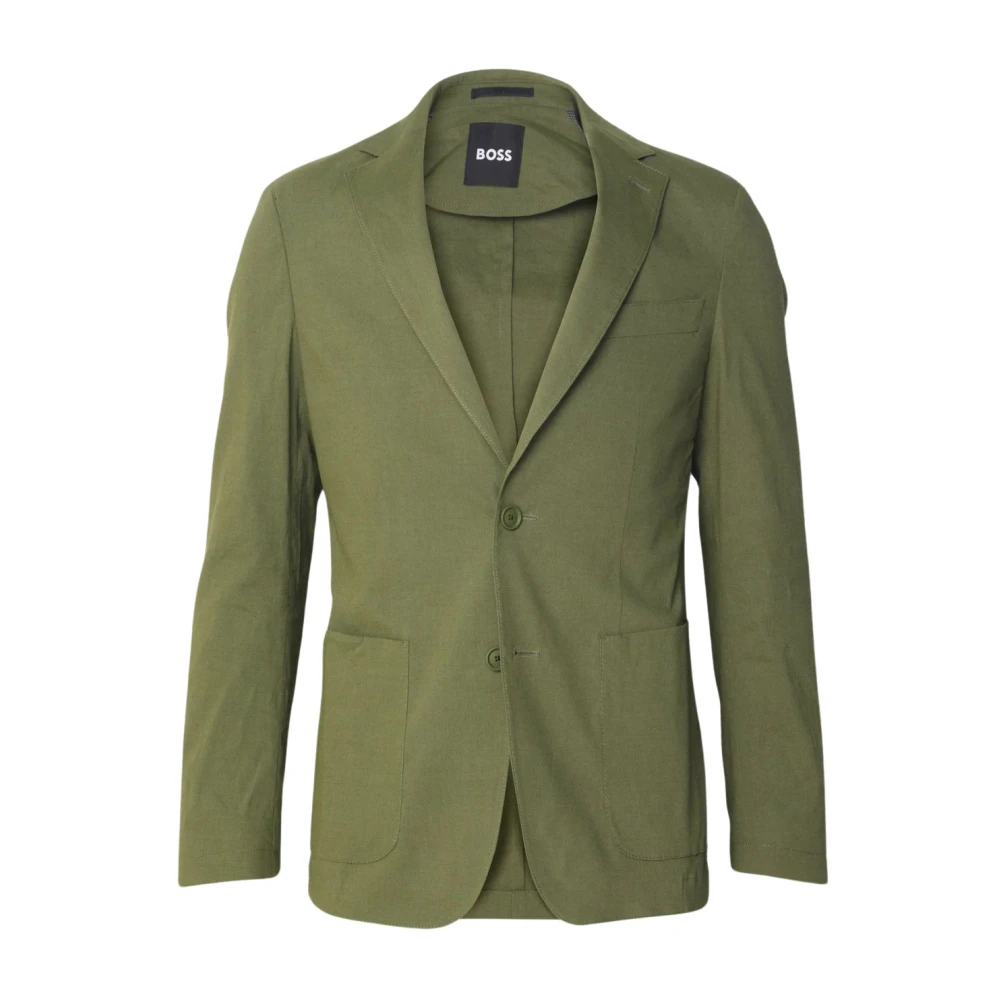 Boss Katoenen Blazer Green Heren