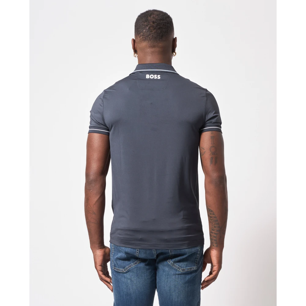 Hugo Boss Blauw Katoenen Poloshirt met Logo Blue Heren