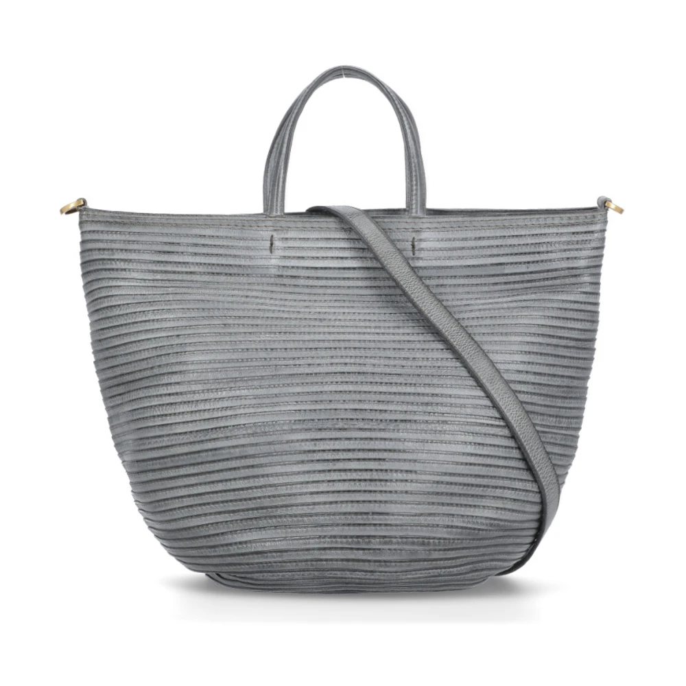 Majo Grijze Leren Schoudertas Vrouw Gray Dames