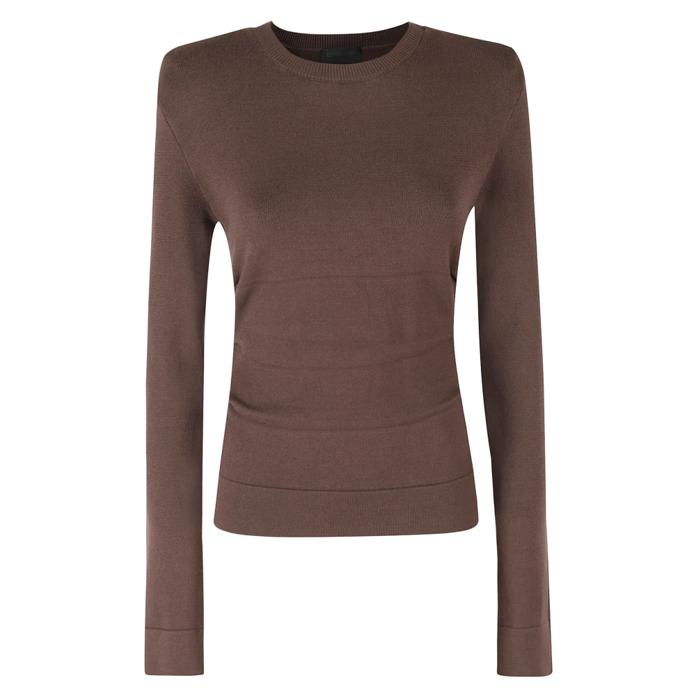 Dondup Mujer Marrón - Jersey De Cuello Redondo Ajustado - Knitwear - S