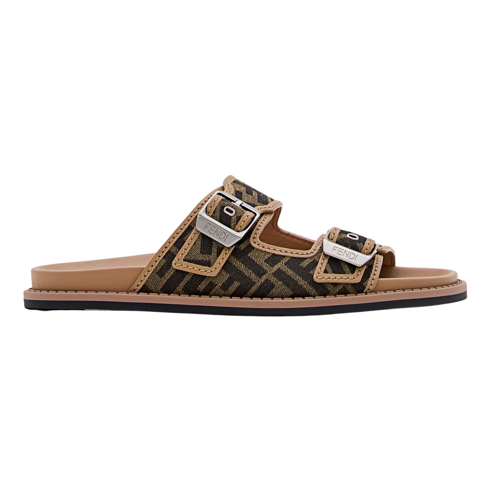 Fendi Men's Brown Sliders, 7 Uk, Feel Sandal