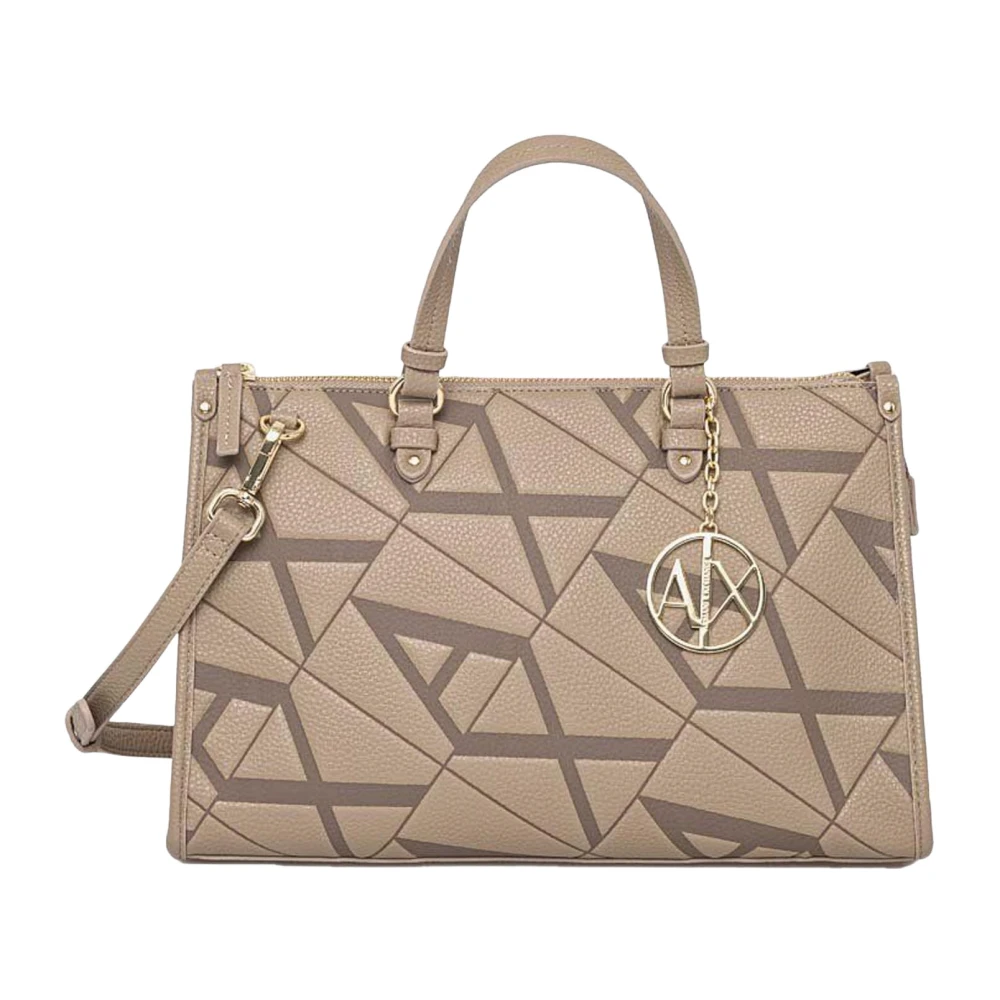 Armani Exchange Beige Handtas met Verstelbare Band Beige Dames