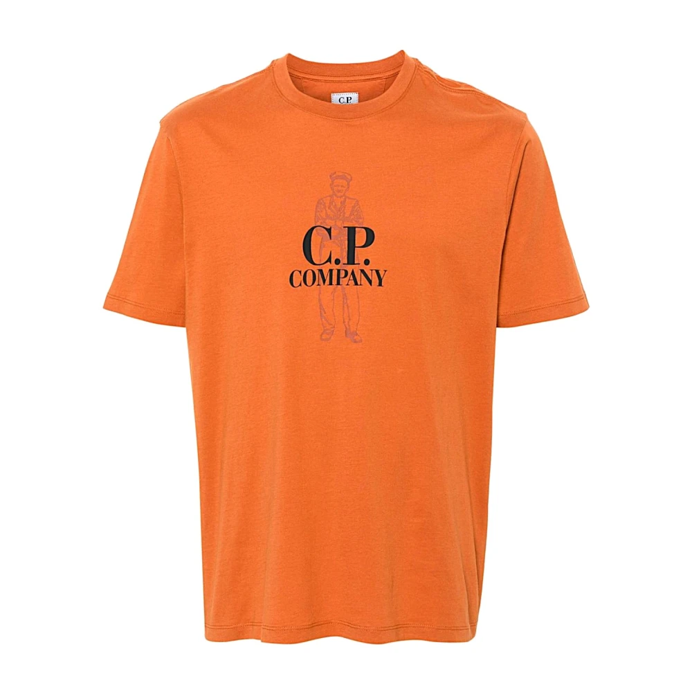 C.P. Company Casual Katoenen T-shirt Orange Heren