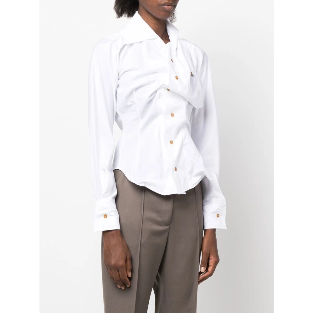 Vivienne Westwood Witte Katoenen Shirt met Orb Logo White Dames