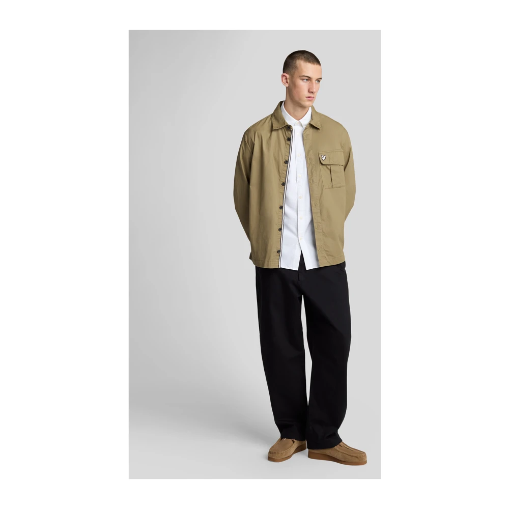 Lyle & Scott LS Geweven Overhemden Korte Mouw Oxford Overhemd White Heren