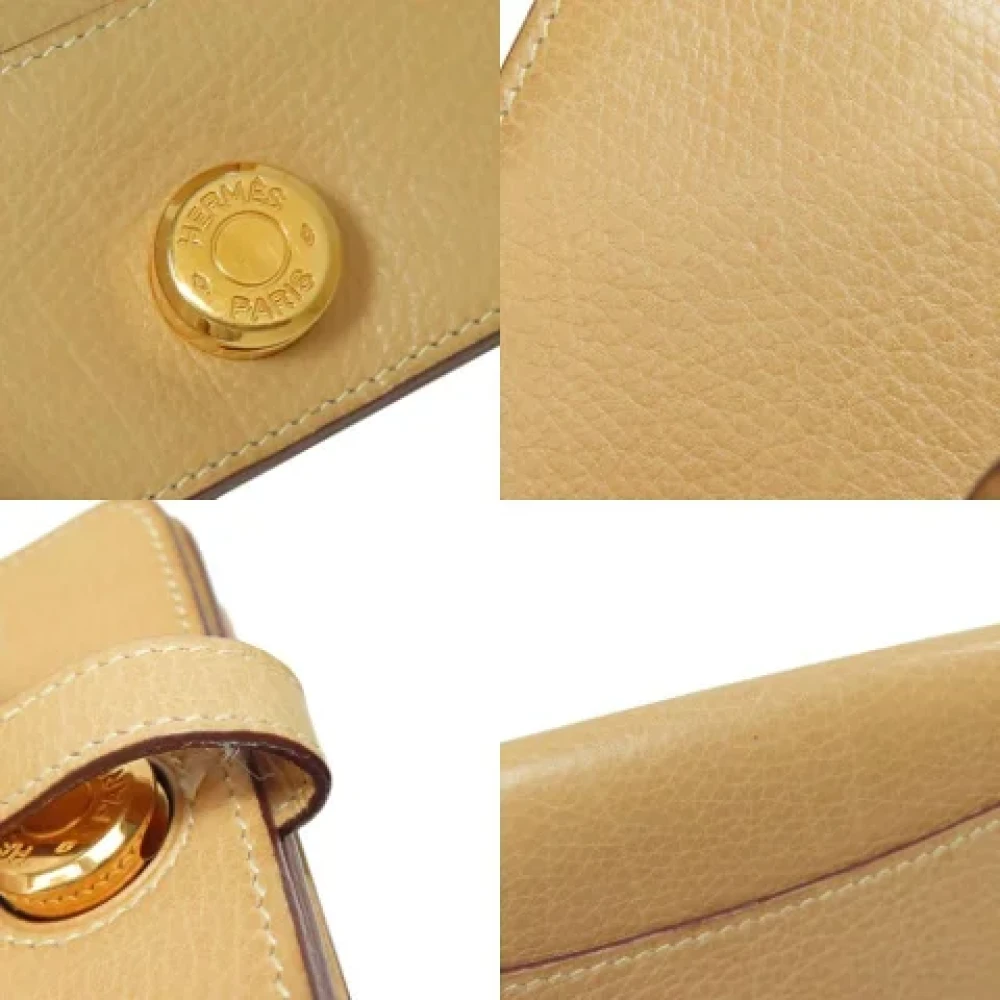 Hermès Vintage Pre-owned Leather wallets Beige Dames