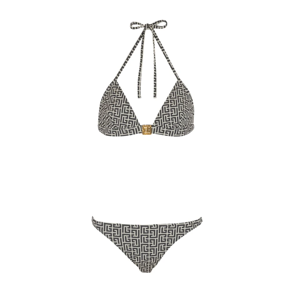 Balmain Elegante Zwarte Leren Jas Gray Dames