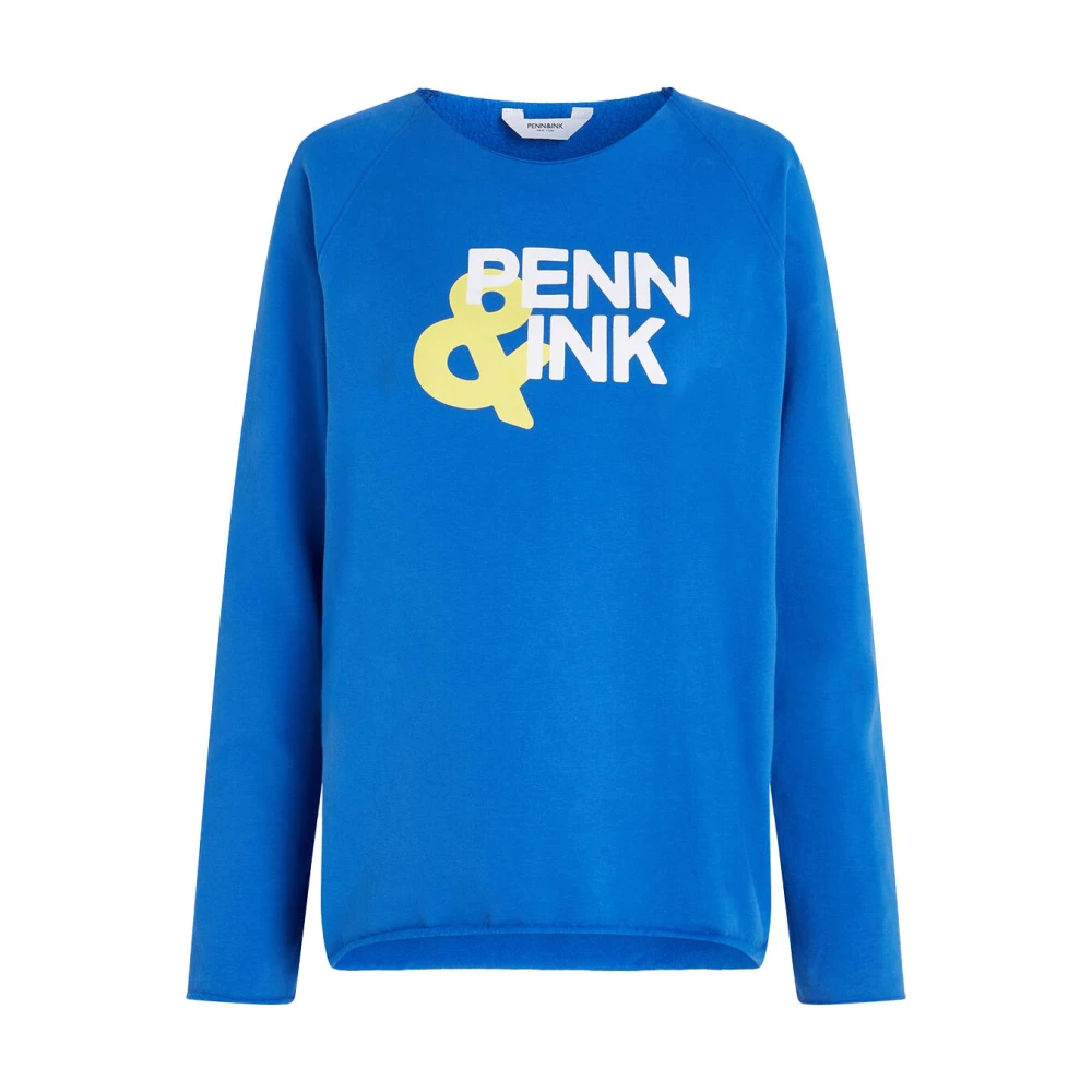 Penn&Ink N.Y Liberty Sweater Print Pullover Blue Dames
