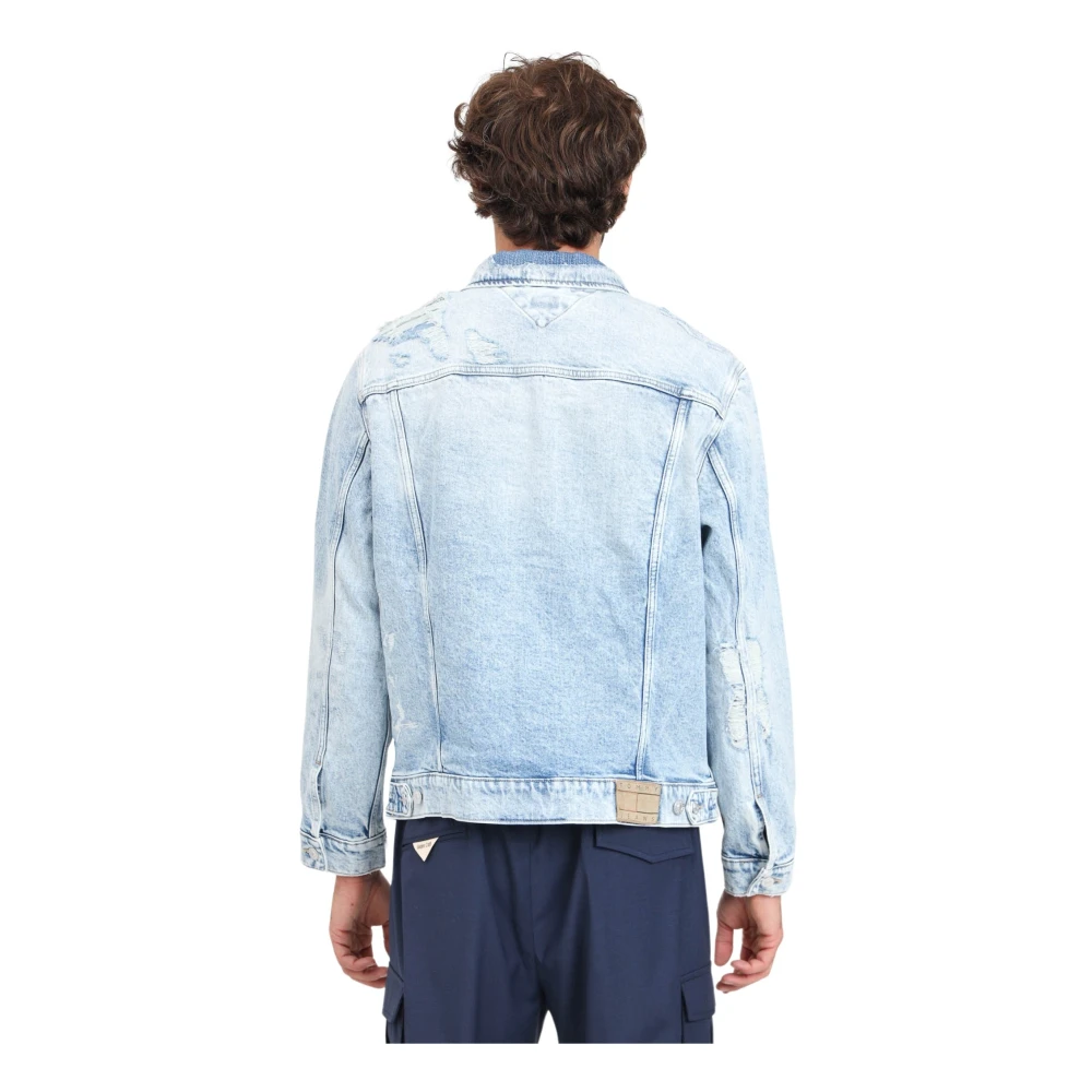 Tommy Jeans Heren Denim Jack met Versleten Details Blue Heren