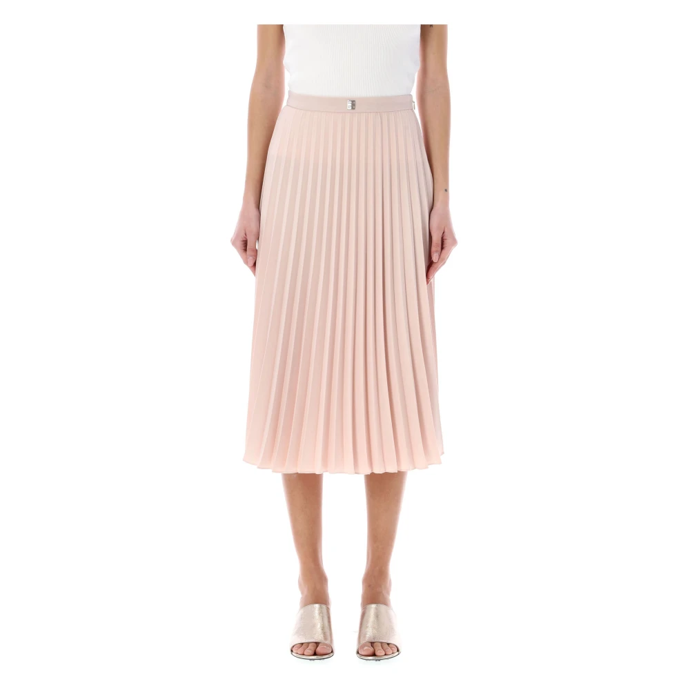 Givenchy Blush Pink Geplooide Midi Rok Pink Dames