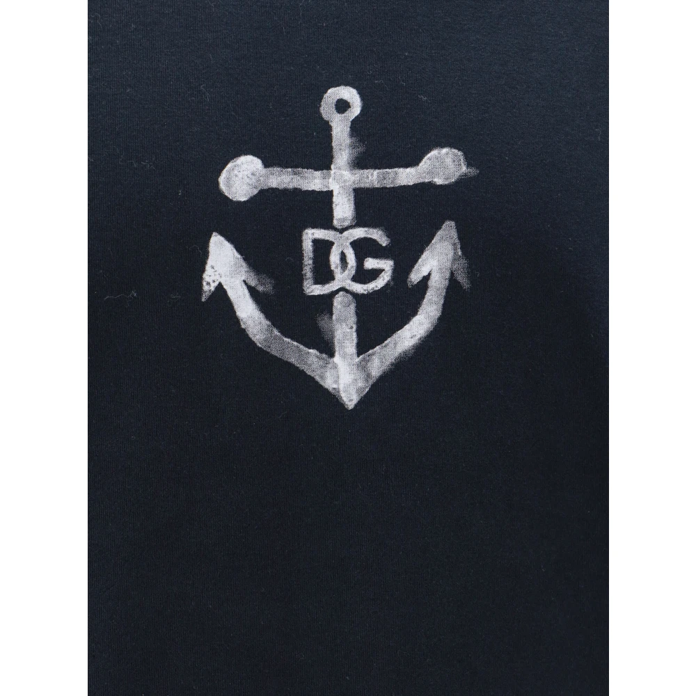 Dolce & Gabbana Marina Print Katoenen T-Shirt Blue Heren