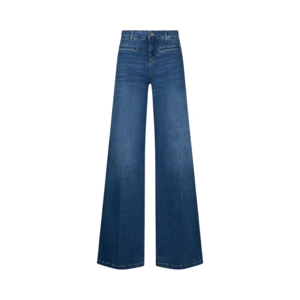 Liu Jo Vrouw Blauw Jeans Dames, W30, Katoen, Parfait High-Rise Flared Jeans
