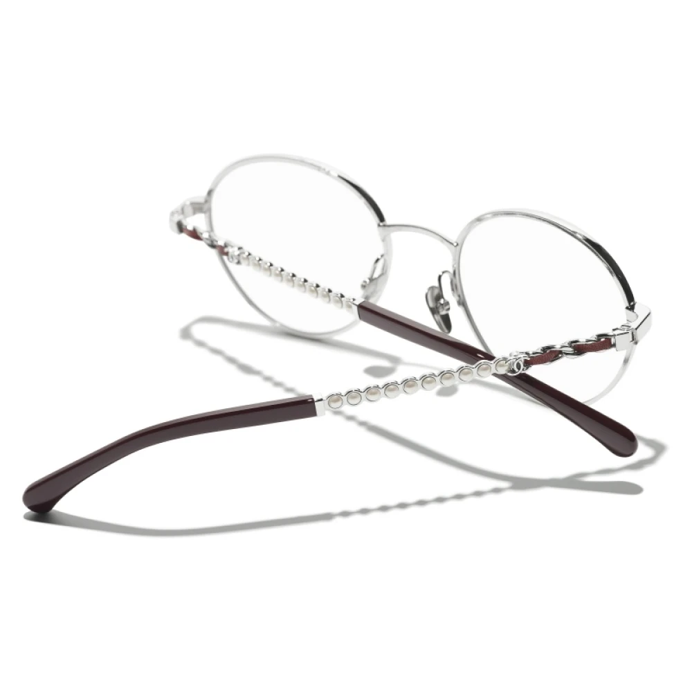 Chanel Corrigerende Bril met Imitatieparels Gray Dames