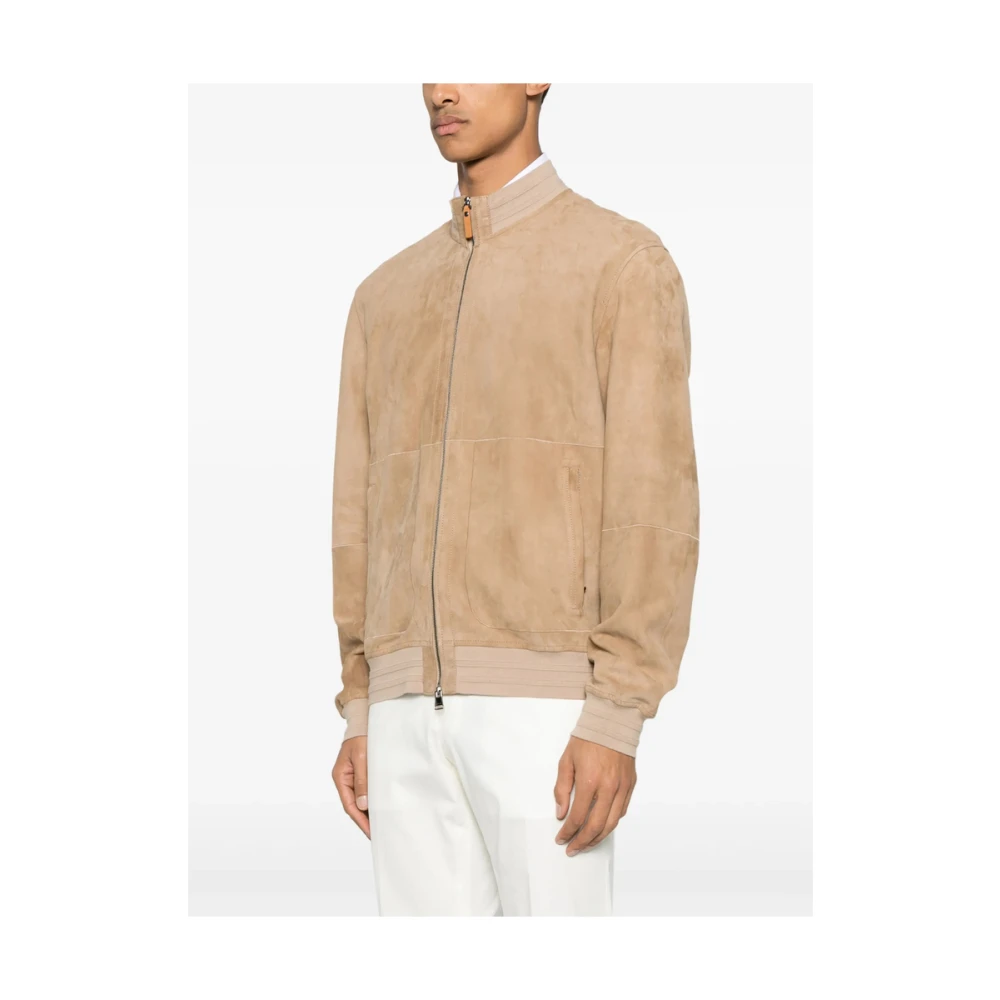 Canali Kameelbruine rits-voorzijde bovenkleding Beige Heren