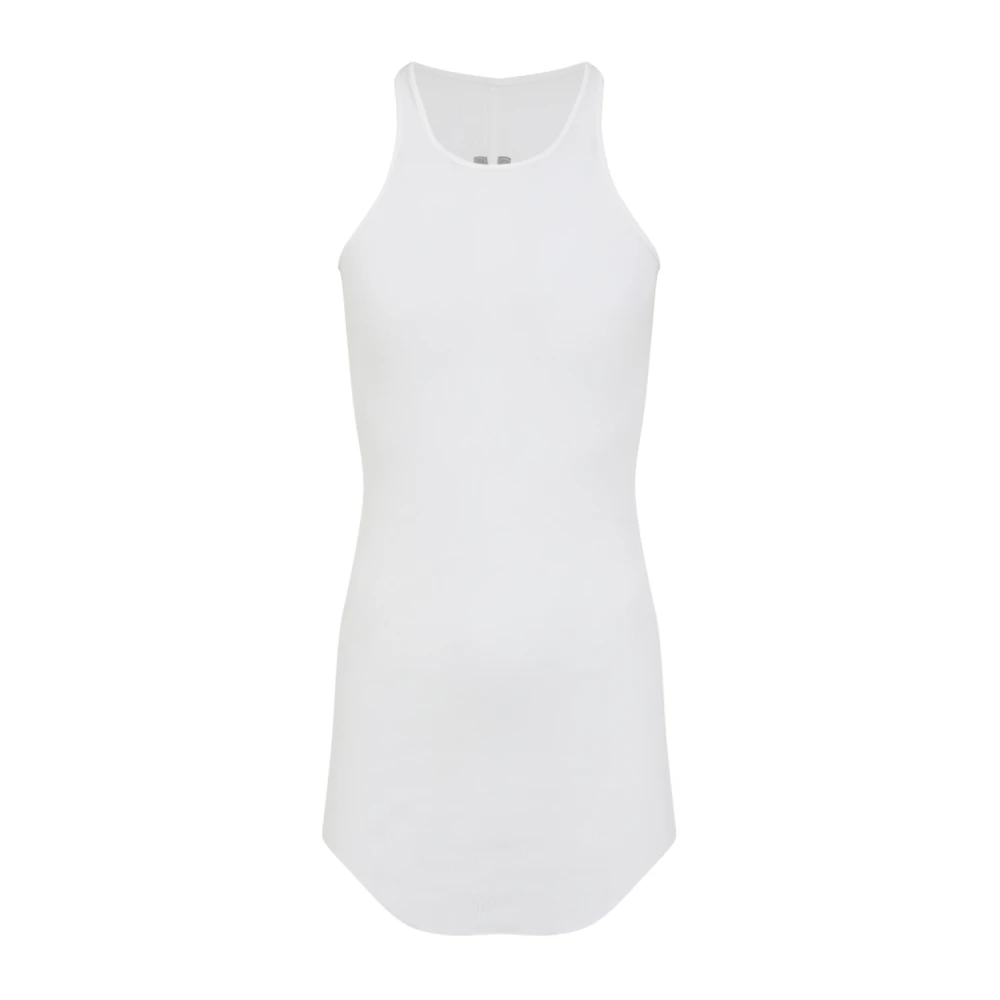 Rick Owens Men's White Sleeveless Tops, M, Basic Rib Tank