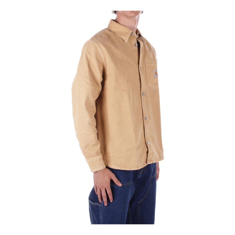Carhartt WIP Beige Logo Front Button Shirt Beige Heren