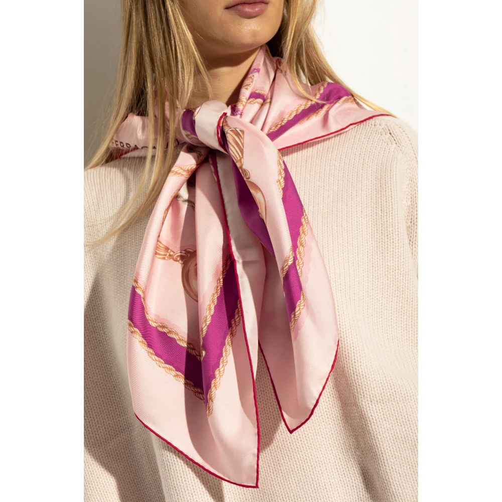 Salvatore Ferragamo Zijden sjaal met print Pink Dames