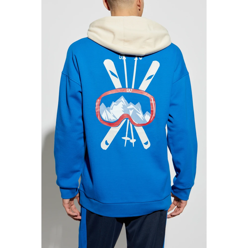 Emporio Armani EA7 Hoodie Blue Heren